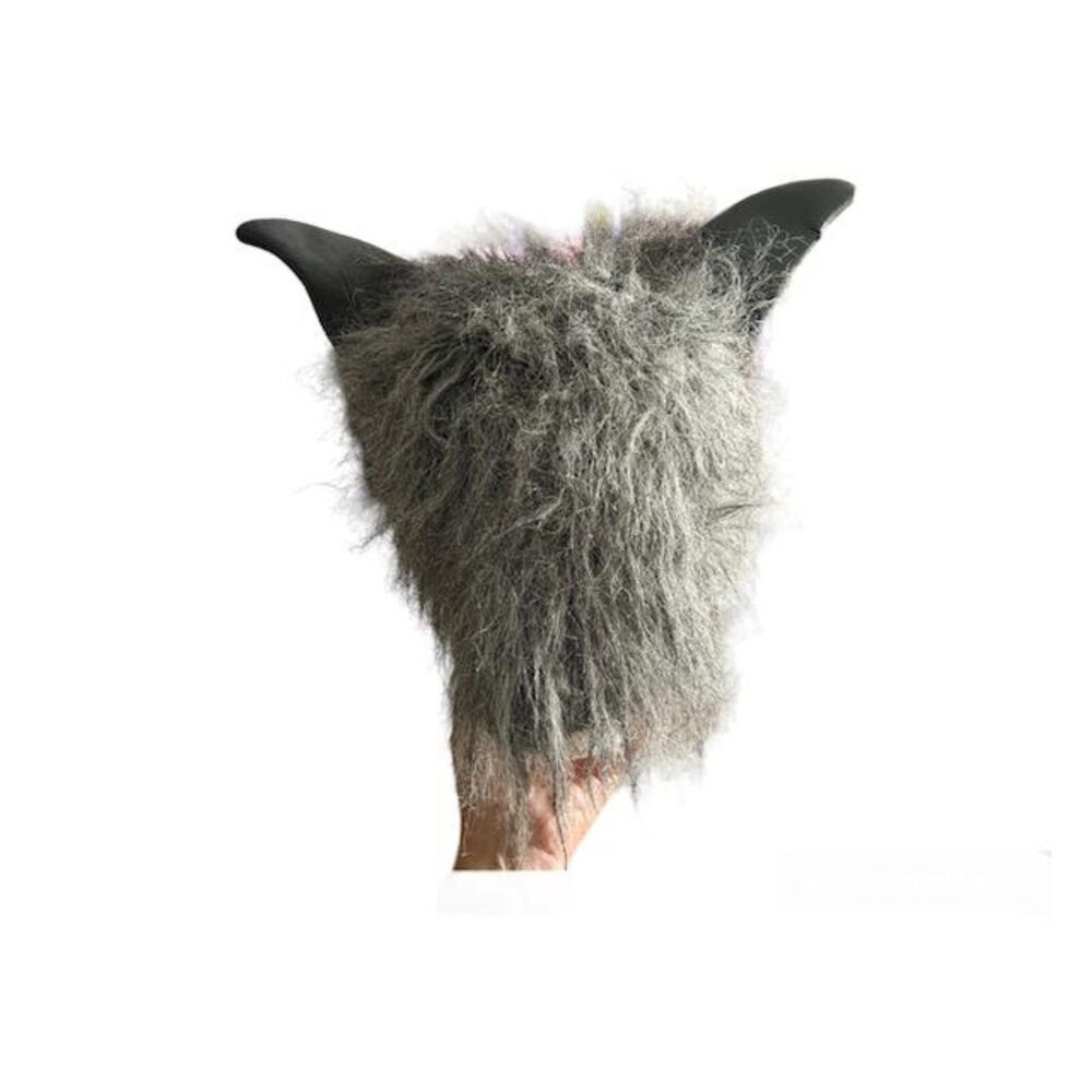 Fun World Halloween Werewolf Wolf Man Rubber Mask  Grey Child Size M Age 8-10 - Picture 5 of 9